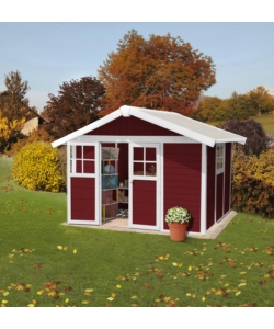 CASETTA DA GIARDINO IN PVC GROSFILLEX "DECO 7" ROSSO E BIANCO 370X298X250 CM - COD. 23007242